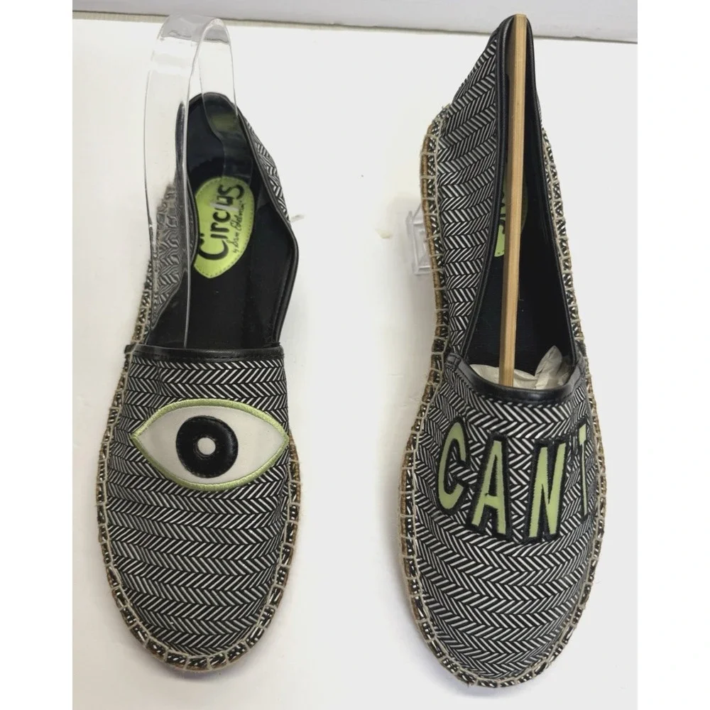 Circus By Sam Edelman Women's Black Canvas Espadrilles Flats Size 9.5M